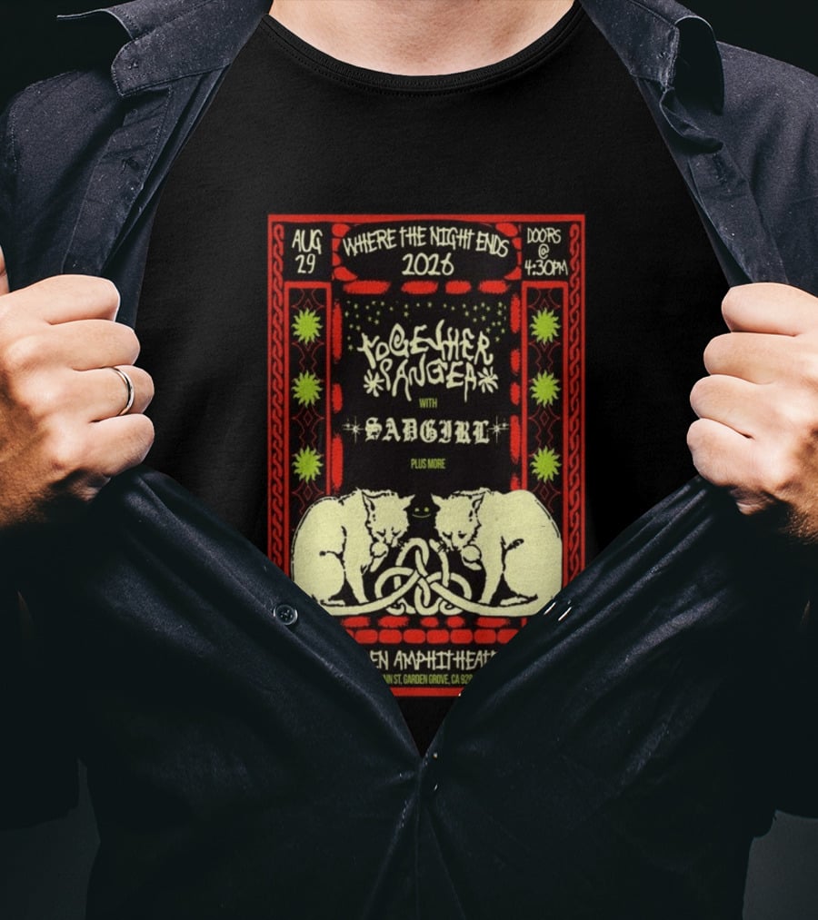 Together Sanguis Garden Amphitheater Concert August 29 2026 Featuring Sadgirl Where The Night Ends T-Shirt