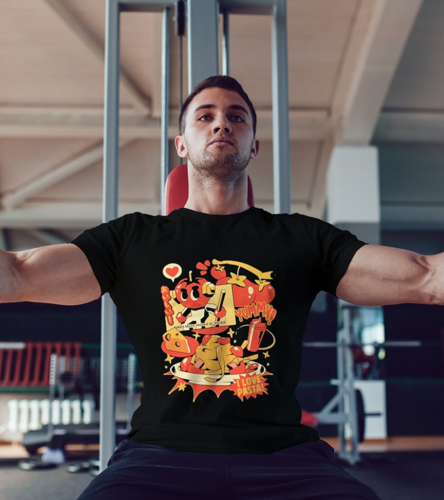 Tomato Sauces Yummy I Love Pasta With Cheese And Heart T-Shirt