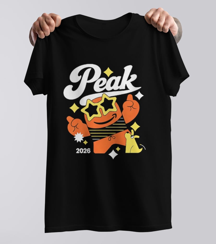 Peak 2026 Star Sunglasses Cartoon T-Shirt