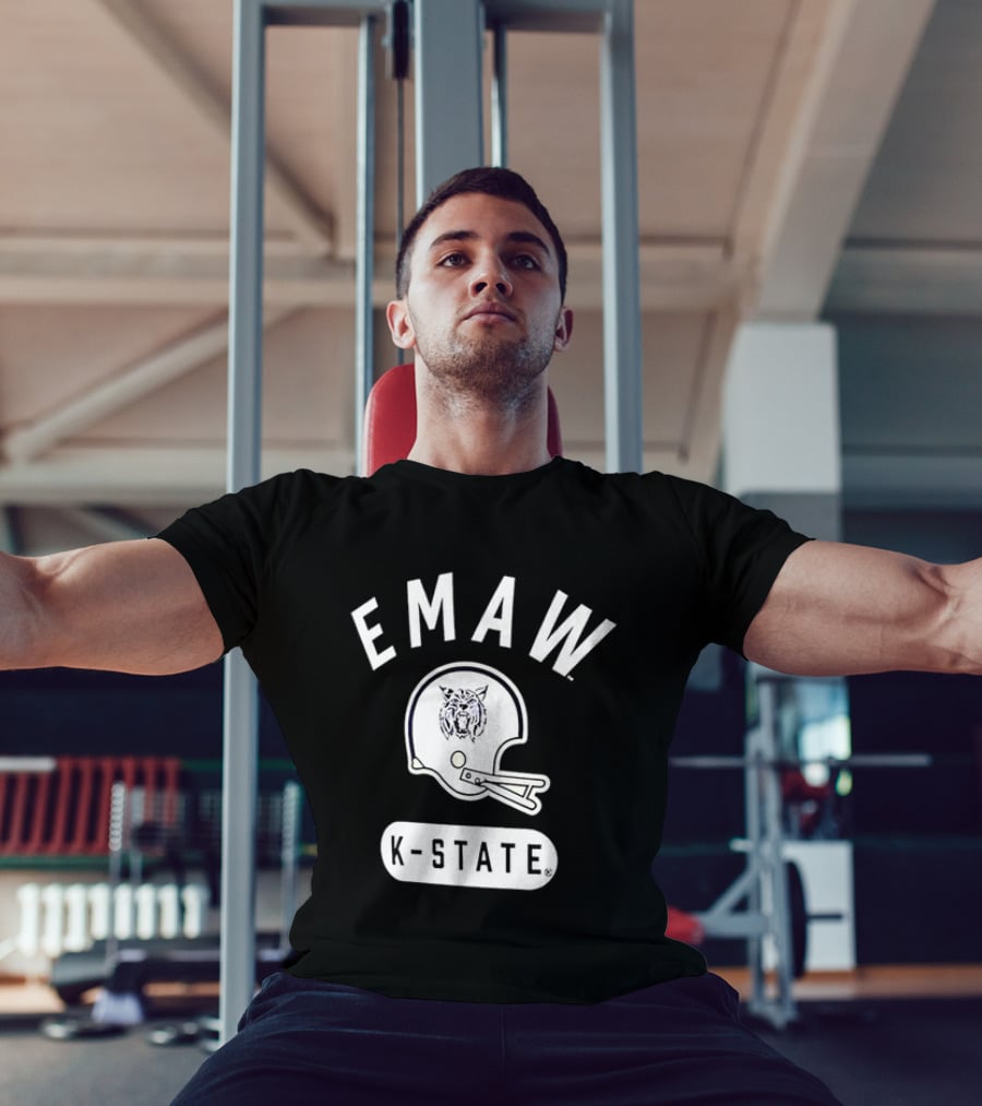 EMAW K State Wildcats Football Helmet Kansas State University T-Shirt