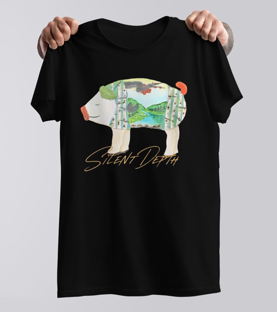 Silent Depth Pig Landscape Nature T-Shirt