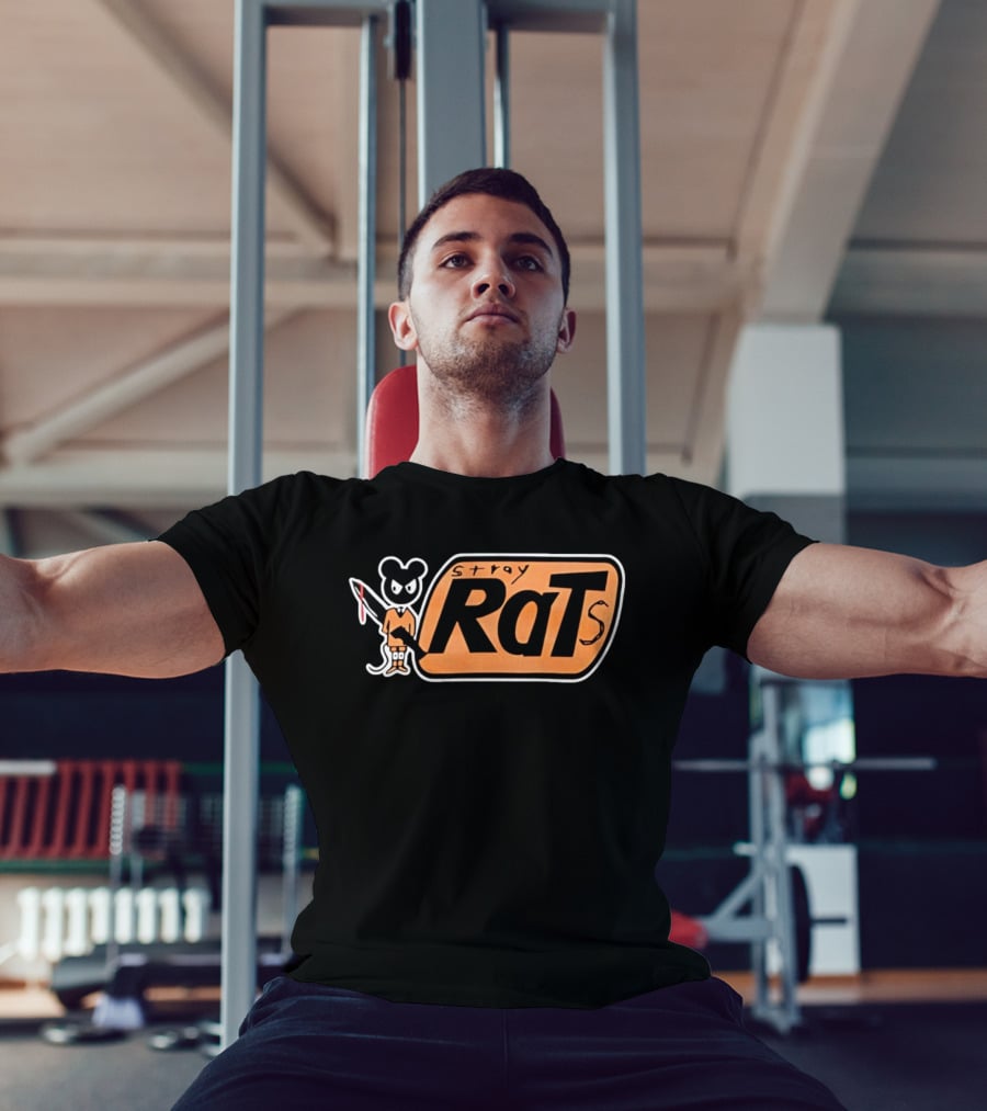Stray Rats Bold Lettering With Cartoon T-Shirt