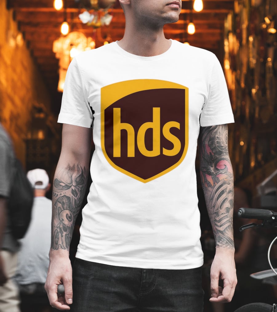 HDS Shield Emblem Brown And Yellow Branding T-Shirt