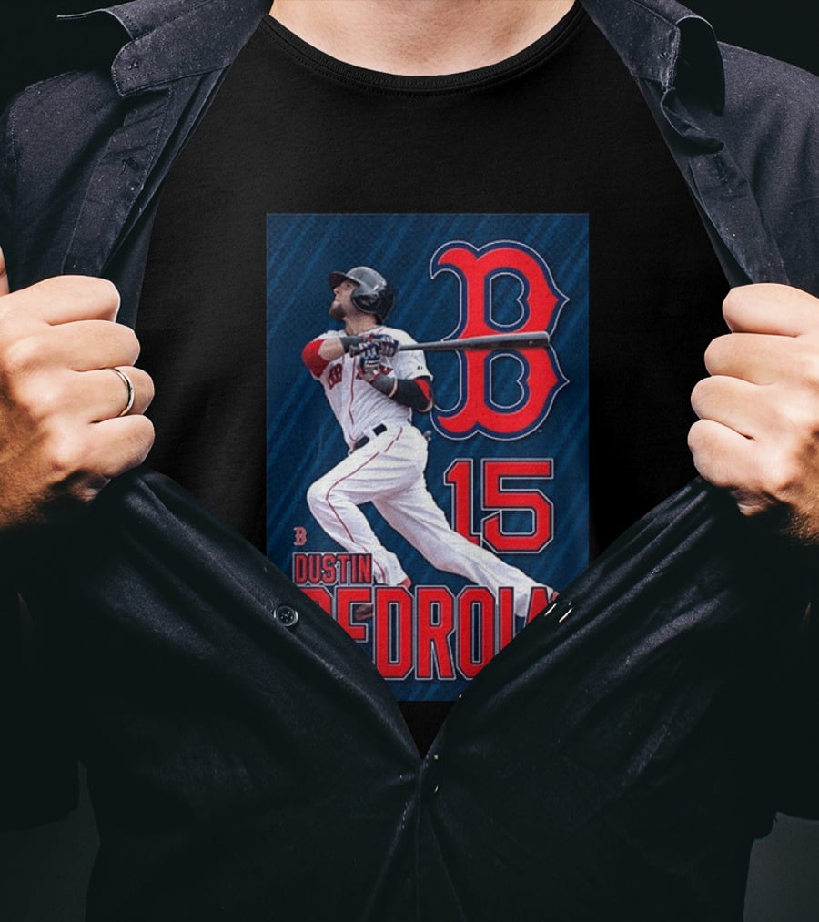 Dustin Pedroia Boston Red Sox 15 MLB Baseball Action T-Shirt