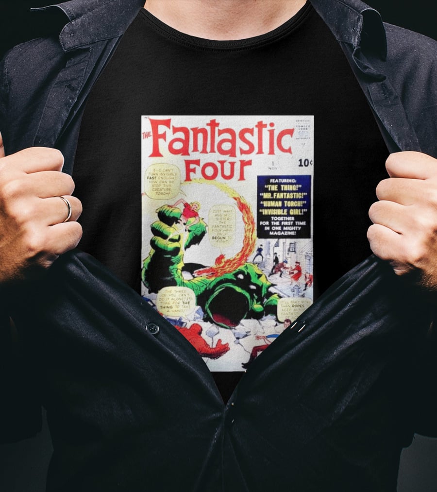 Fantastic Four #1 Nov 1961 Marvel Comics The Thing Mr. Fantastic Human Torch Invisible Girl Classic Cover T-Shirt
