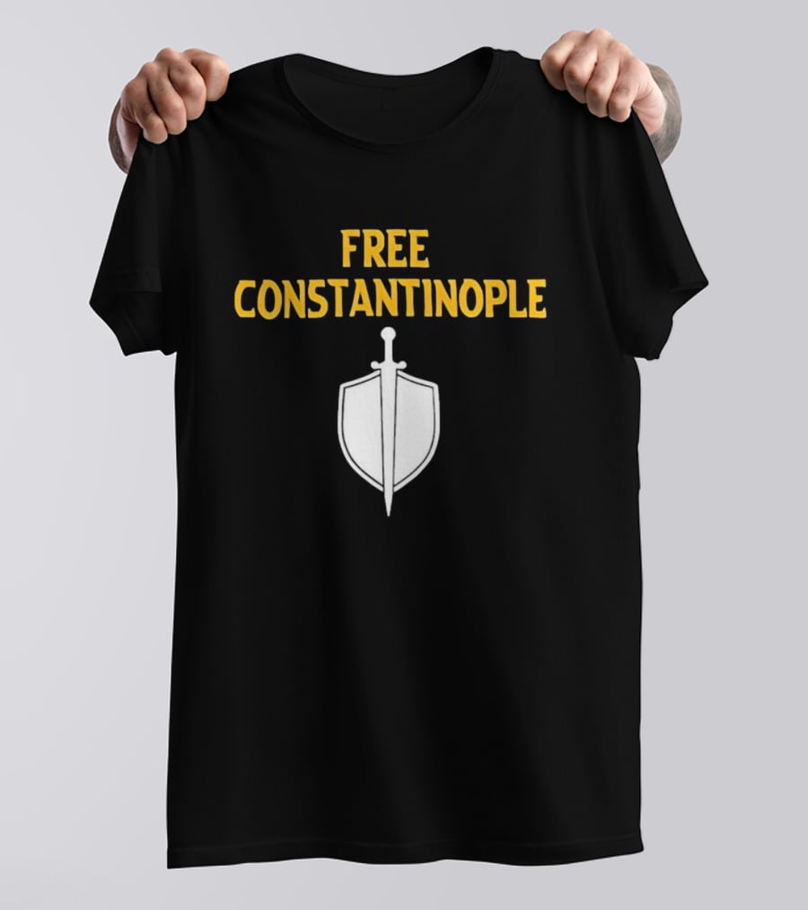 Free Constantinople Byzantine Sword Shield T-Shirt