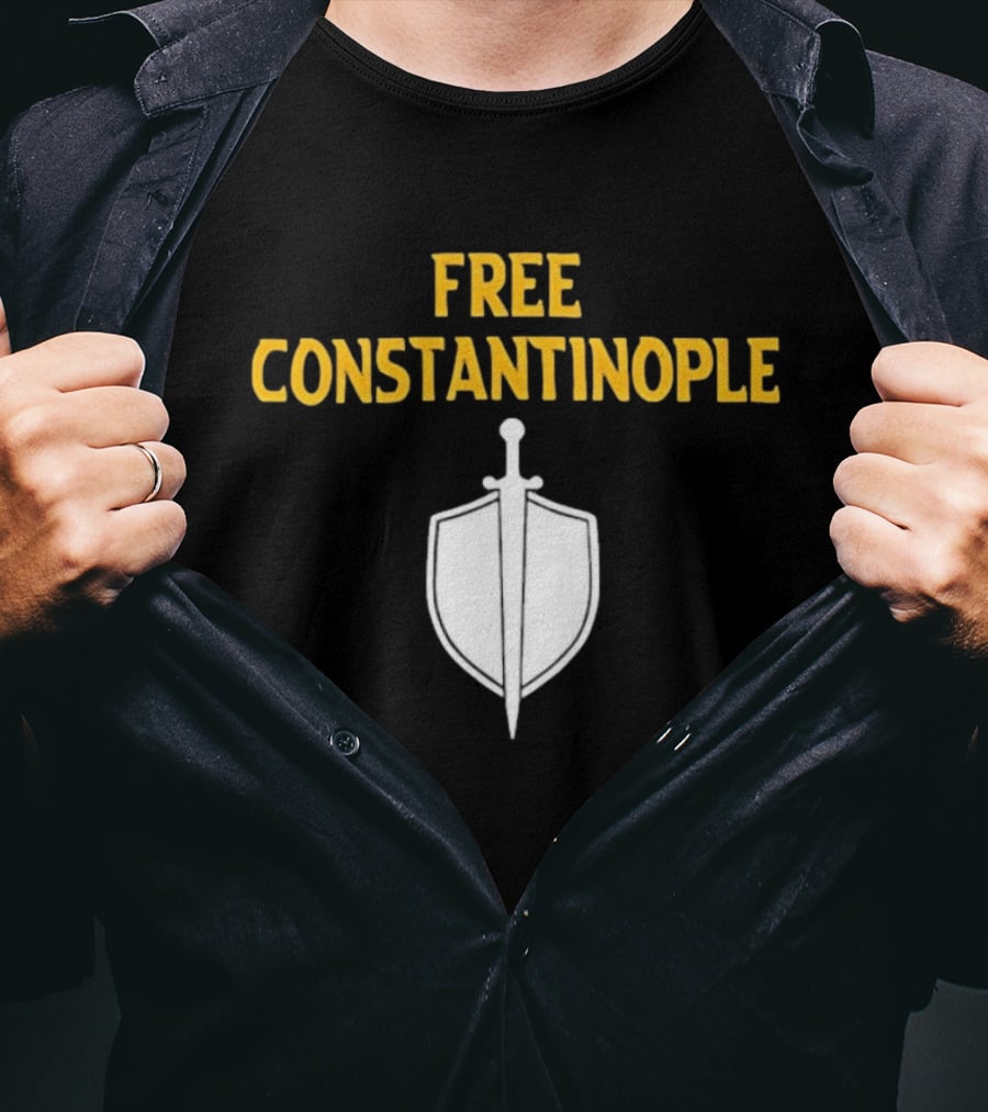 Free Constantinople Byzantine Sword Shield T-Shirt