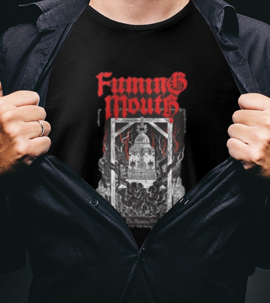 Fuming Mouth Grave Stench Bell Gothic T-Shirt