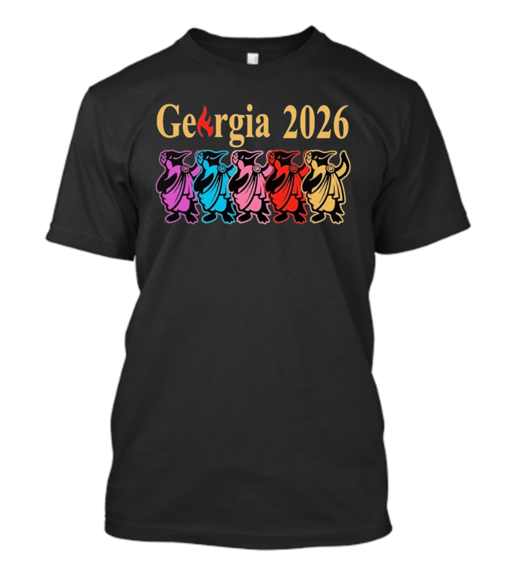 Georgia 2026 Colorful Penguin Lineup T-Shirt