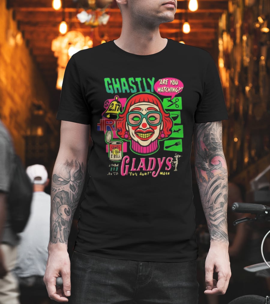 Ghastly Gladys Are You Ing Retro Clown Vintage Pop T-Shirt