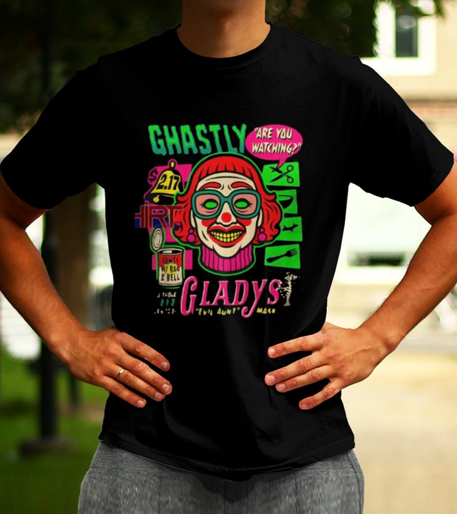 Ghastly Gladys Are You Ing Retro Clown Vintage Pop T-Shirt
