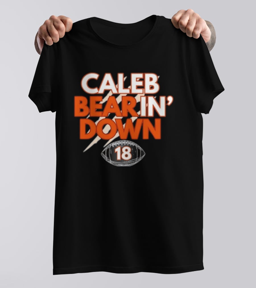 Caleb Bear In Down 18 Football Scratch Marks T-Shirt
