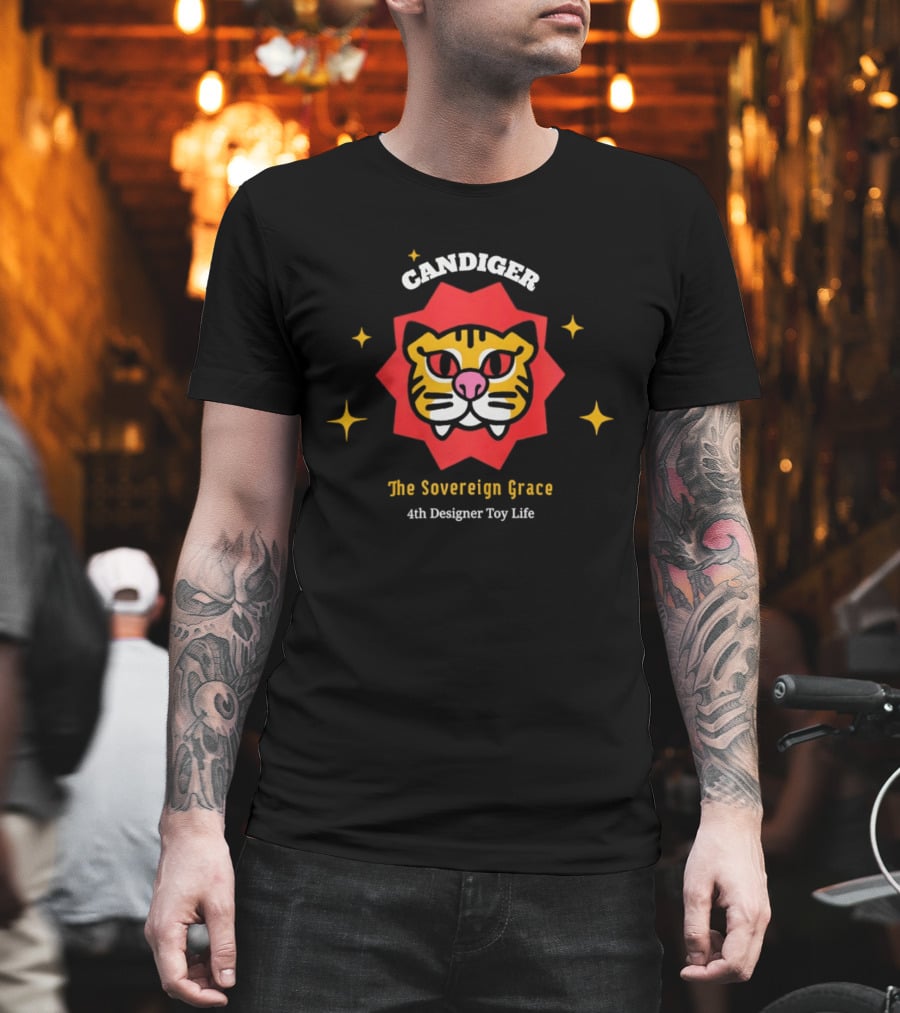 Candiger Sovereign Grace 4th Designer Toy Life Tiger Face T-Shirt