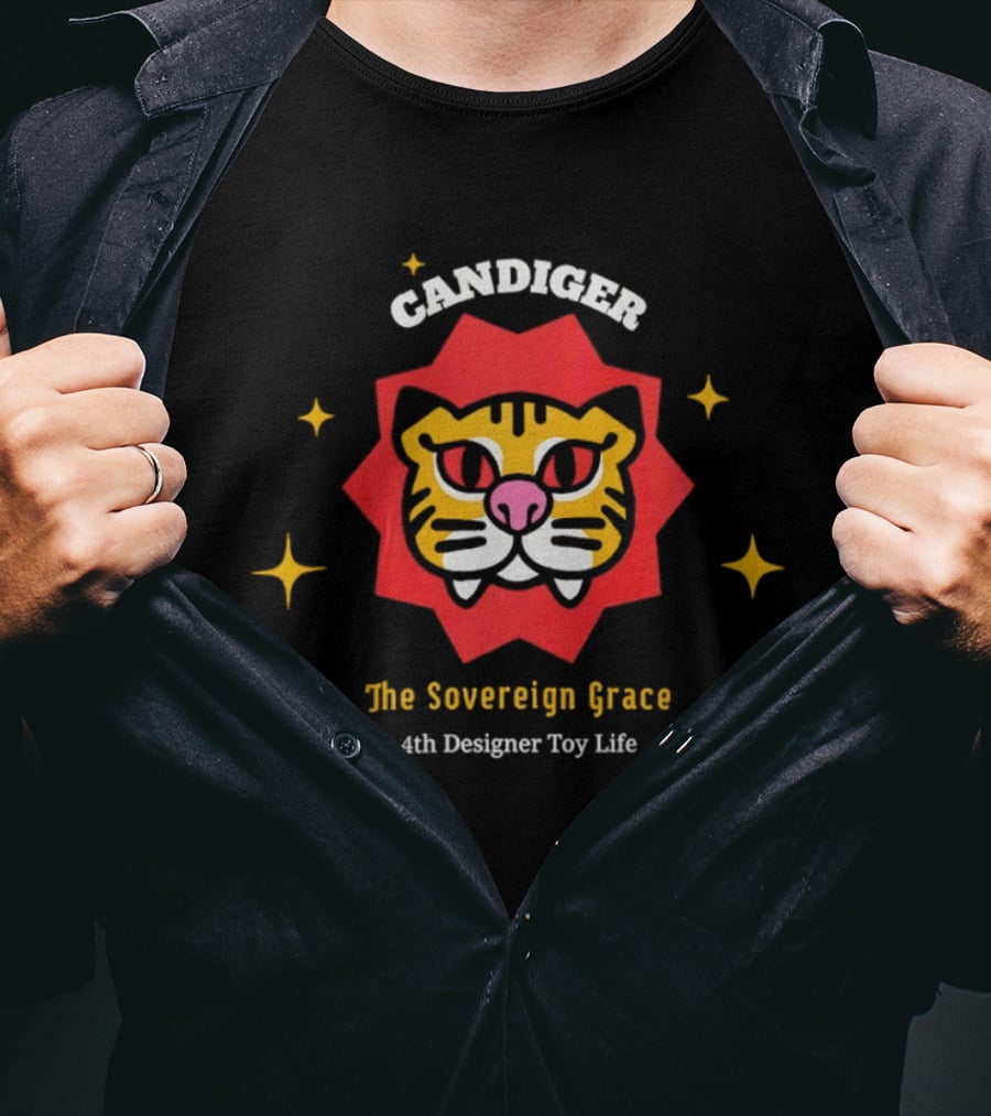 Candiger Sovereign Grace 4th Designer Toy Life Tiger Face T-Shirt