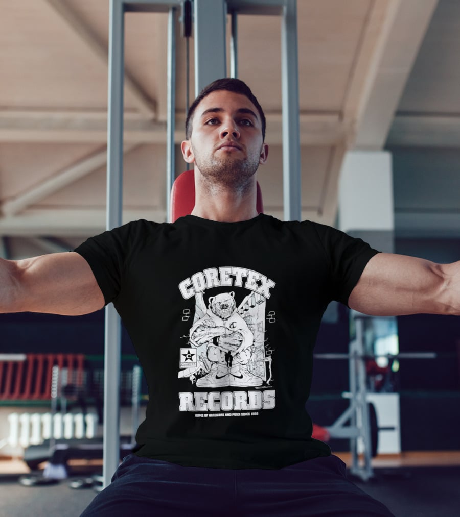 Coretex Records Home Of Hardcore And Punk Bear Illustration Since 1988 T-Shirt