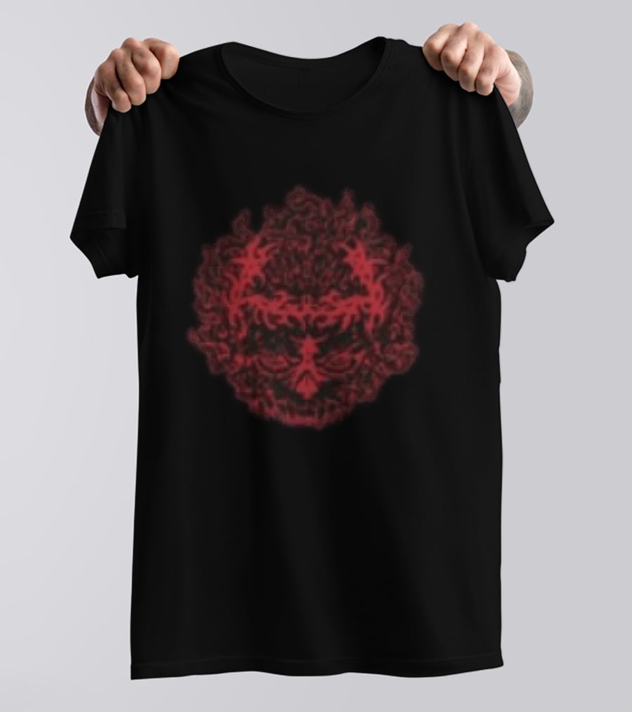 Daze Store Bloodshed Skull Red Floral Skull T-Shirt