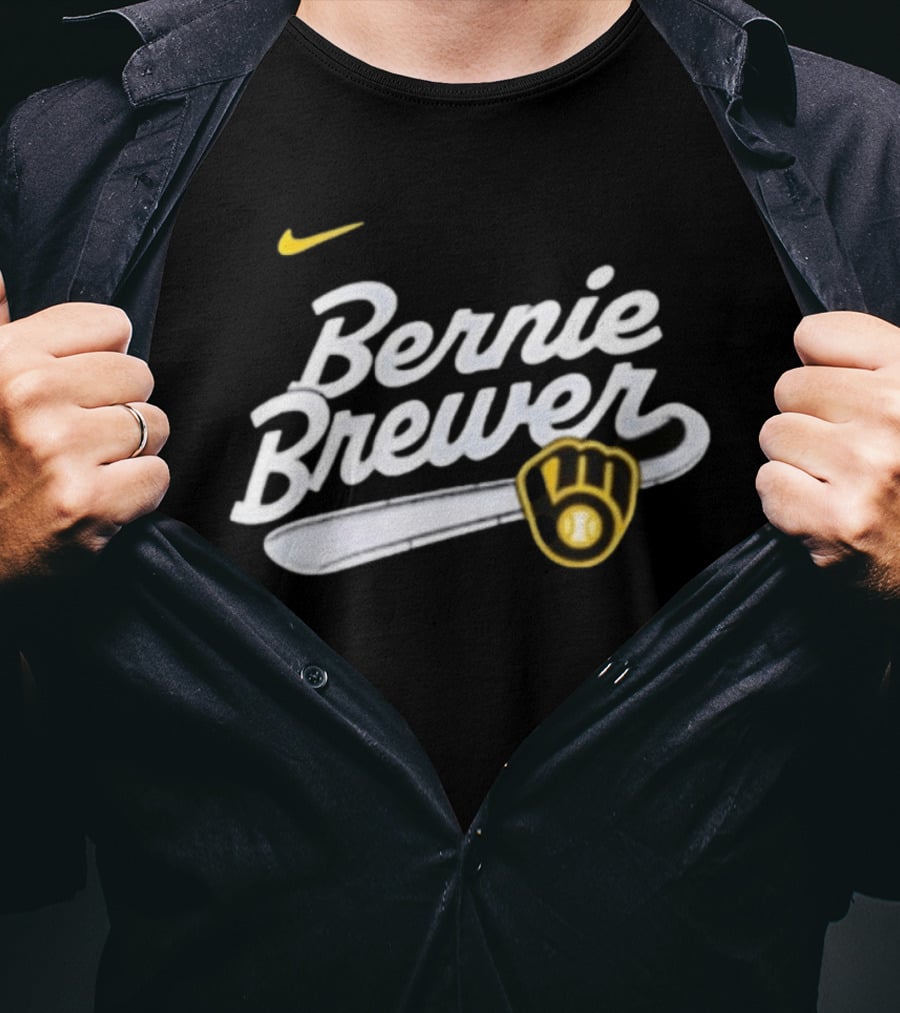 Bernie Brewer Milwaukee Brewers Iconic Bat And Ball Nike T-Shirt