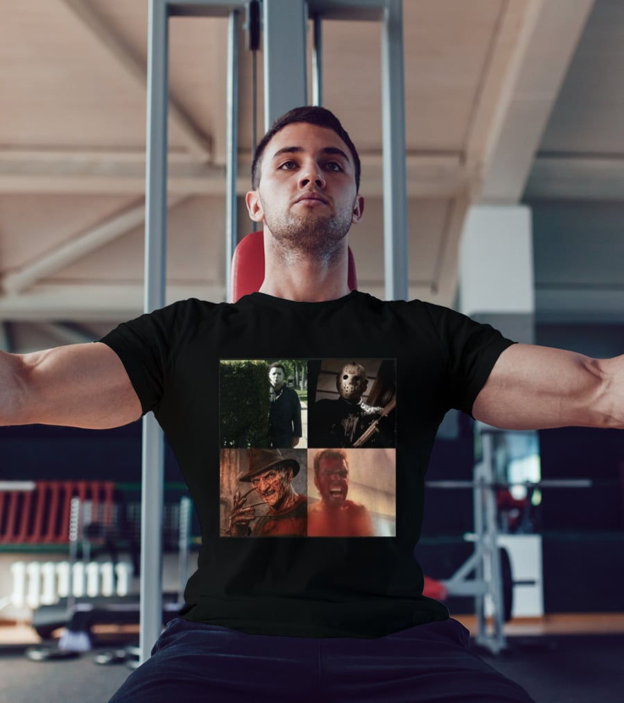 Perez Hilton Icons Horror Movie Legends Freddy Jason Michael Myers T-Shirt