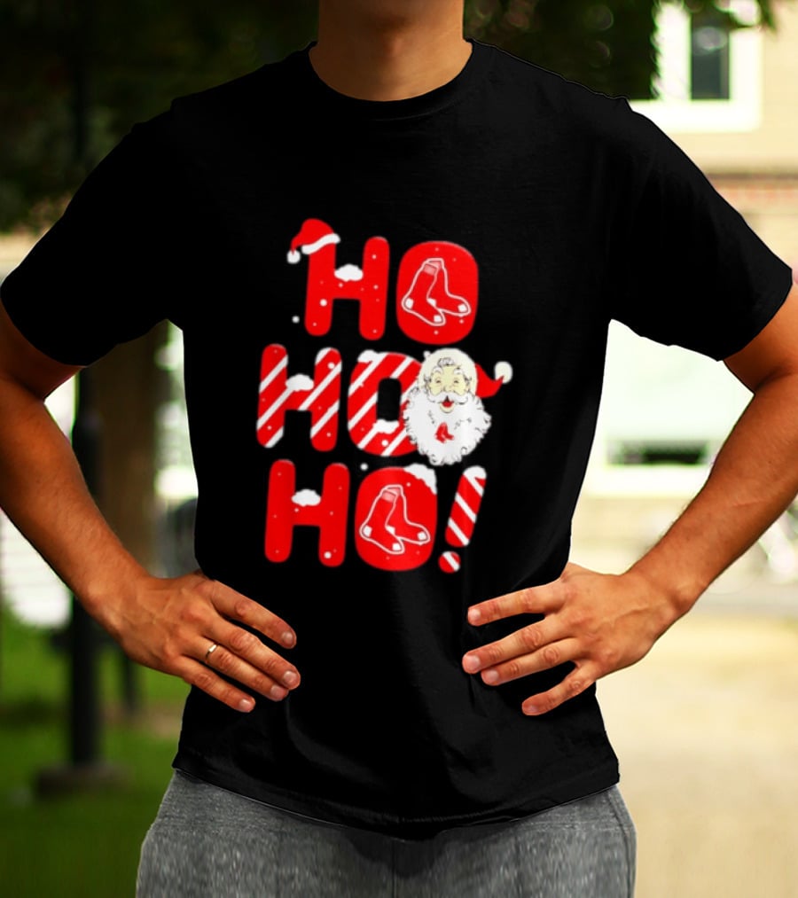 Boston Red Sox Santa Claus Ho Ho Ho Merry Christmas T-Shirt