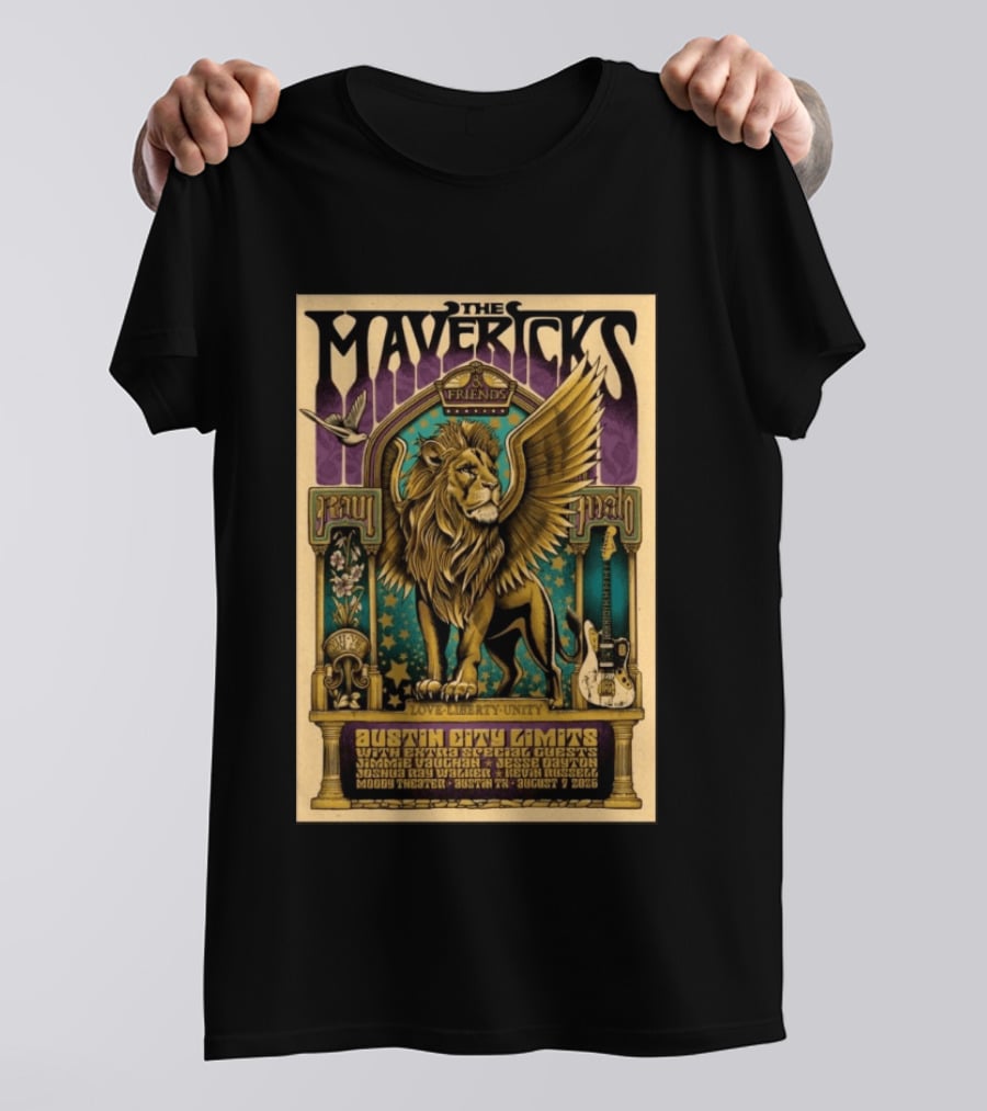The Mavericks Austin City Limits Tour August 7 2026 Moody Theater Texas Music Concert T-Shirt