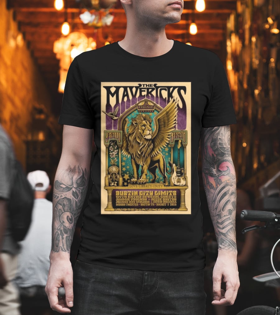 The Mavericks Austin City Limits Tour August 7 2026 Moody Theater Texas Music Concert T-Shirt