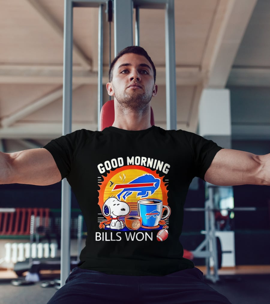Good Morning Snoopy Buffalo Bills Won Coffee T-Shirt