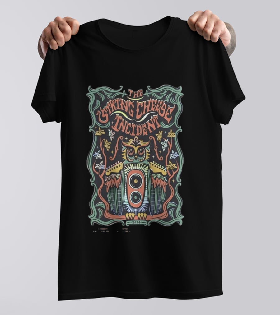 The String Cheese Incident Tour 2026 Owl Speaker T-Shirt