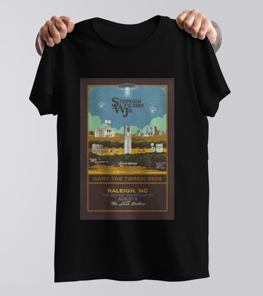 Stephen Wilson JR. Gary The Torch 2026 Raleigh NC Red Hat Amphitheater August 8 The Love Below T-Shirt