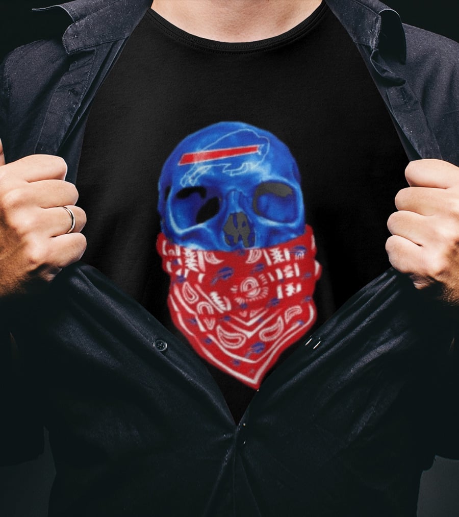 Outlaw Skull Gang Buffalo Bills Bandana Face Covering Trend T-Shirt