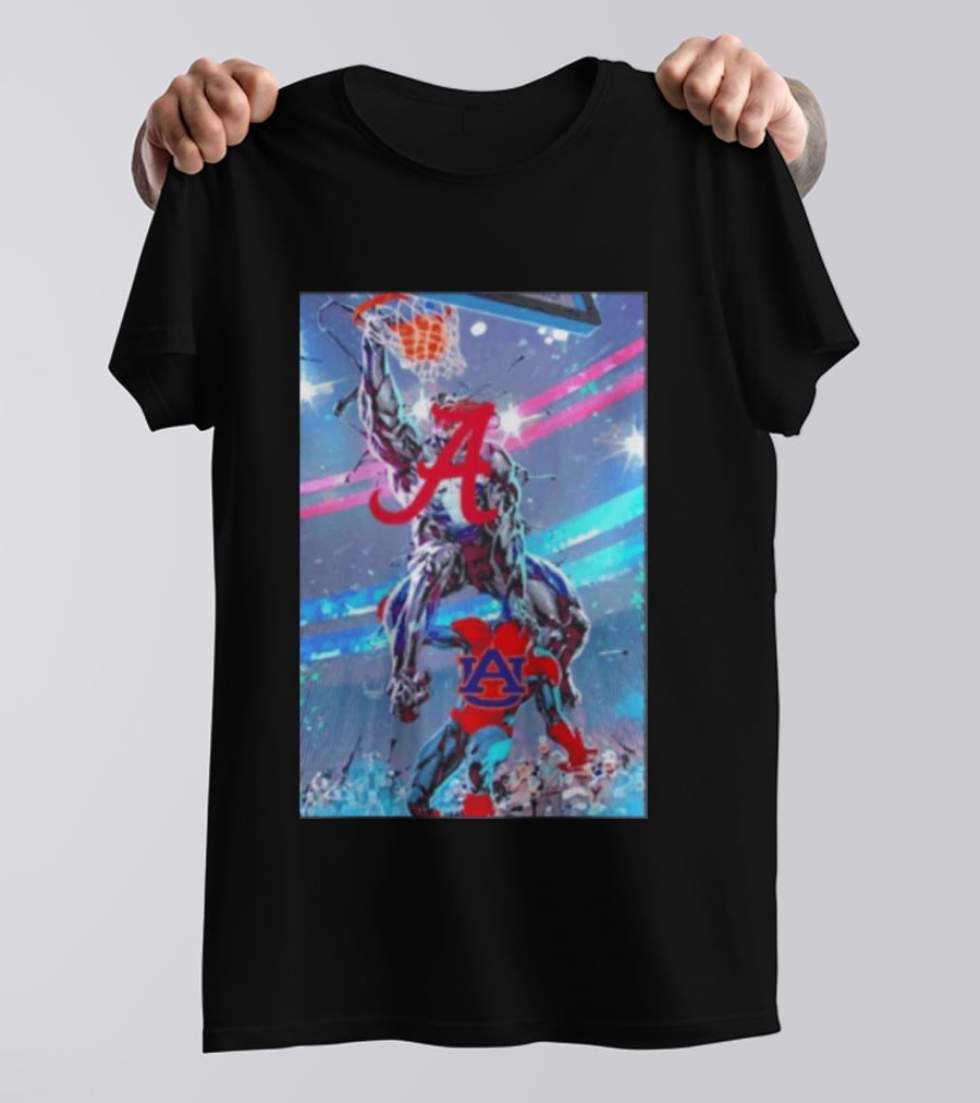 Alabama Crimson Tide Venom Dunking On Auburn Tigers Spider Basketball Rivalry T-Shirt