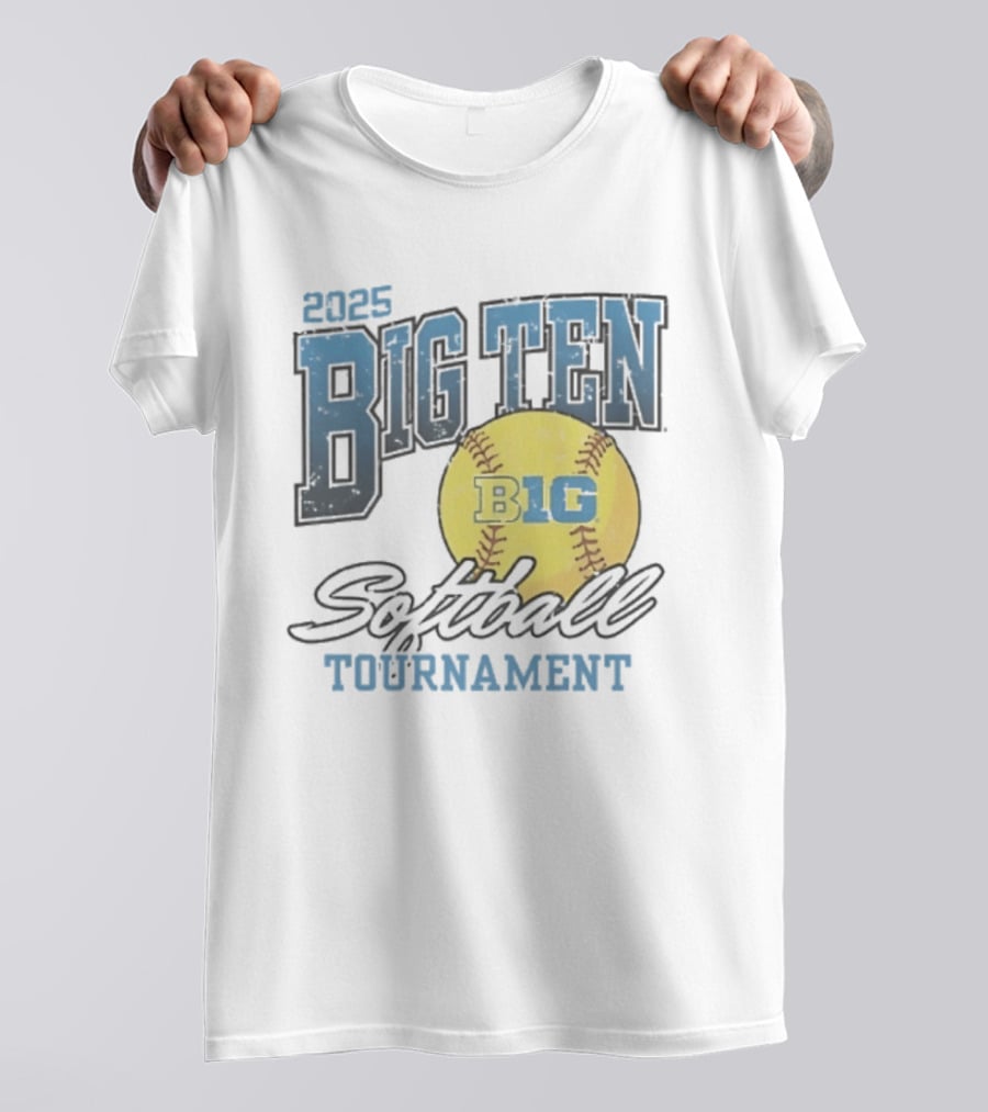 2025 Big Ten Softball Tournament B1G Yellow Softball T-Shirt