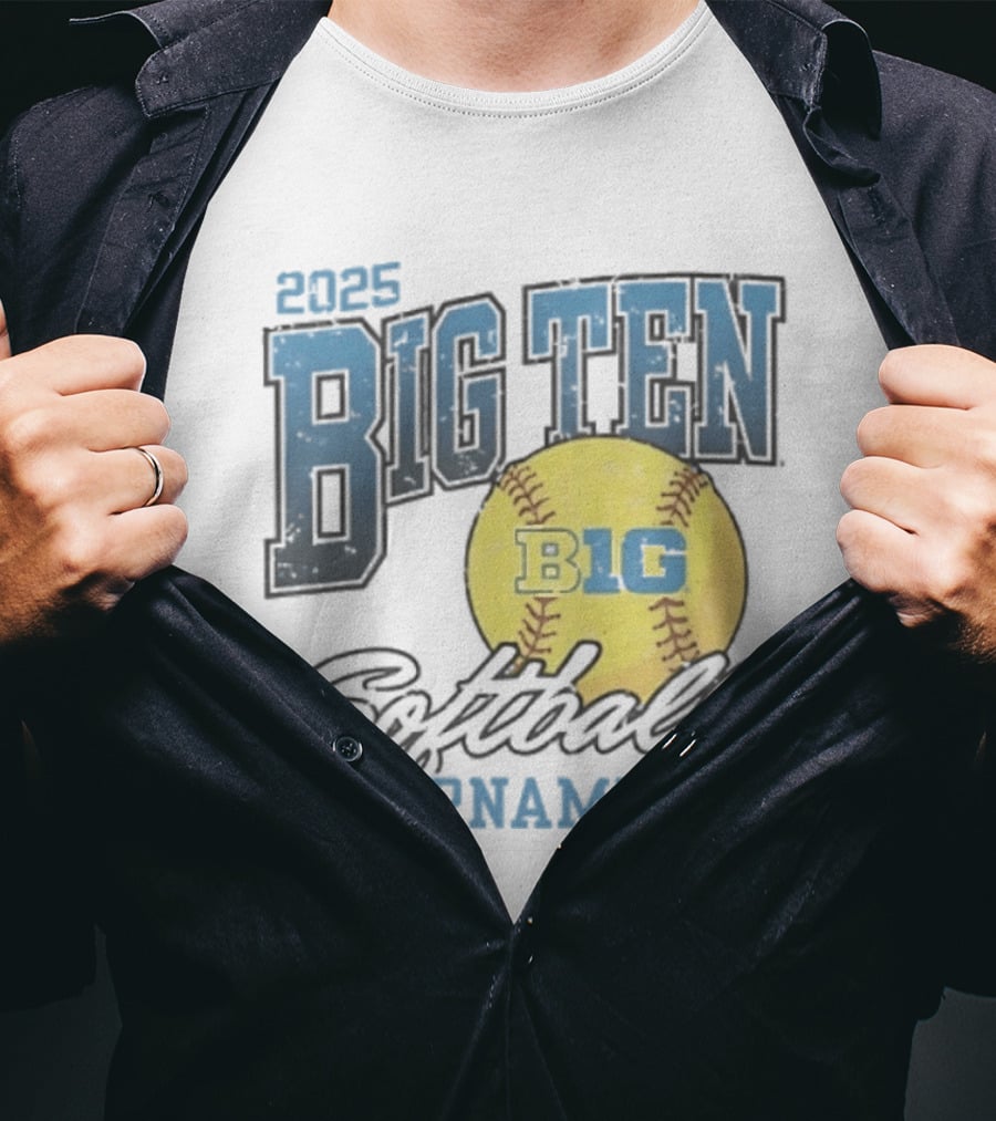 2025 Big Ten Softball Tournament B1G Yellow Softball T-Shirt
