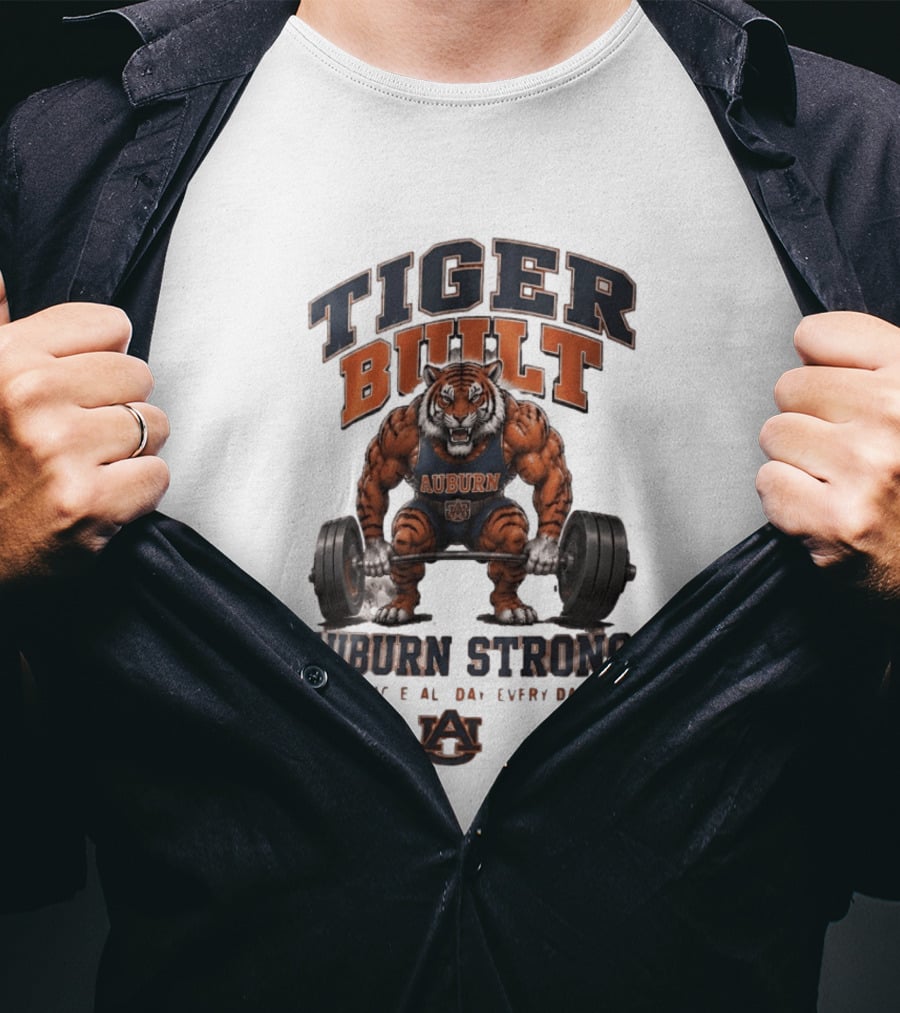 Auburn Tigers Tiger Built Auburn Strong War Eagle Everyday T-Shirt