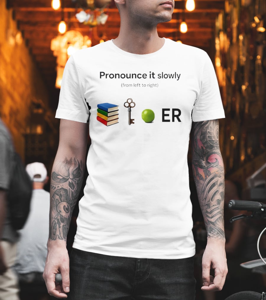 Pronounce It Slowly Books Key Lime ER Puzzle T-Shirt