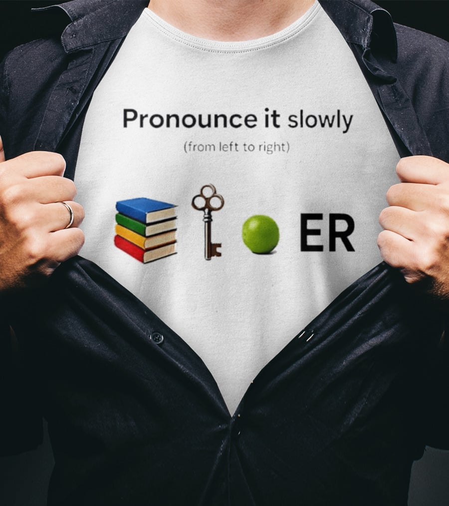 Pronounce It Slowly Books Key Lime ER Puzzle T-Shirt