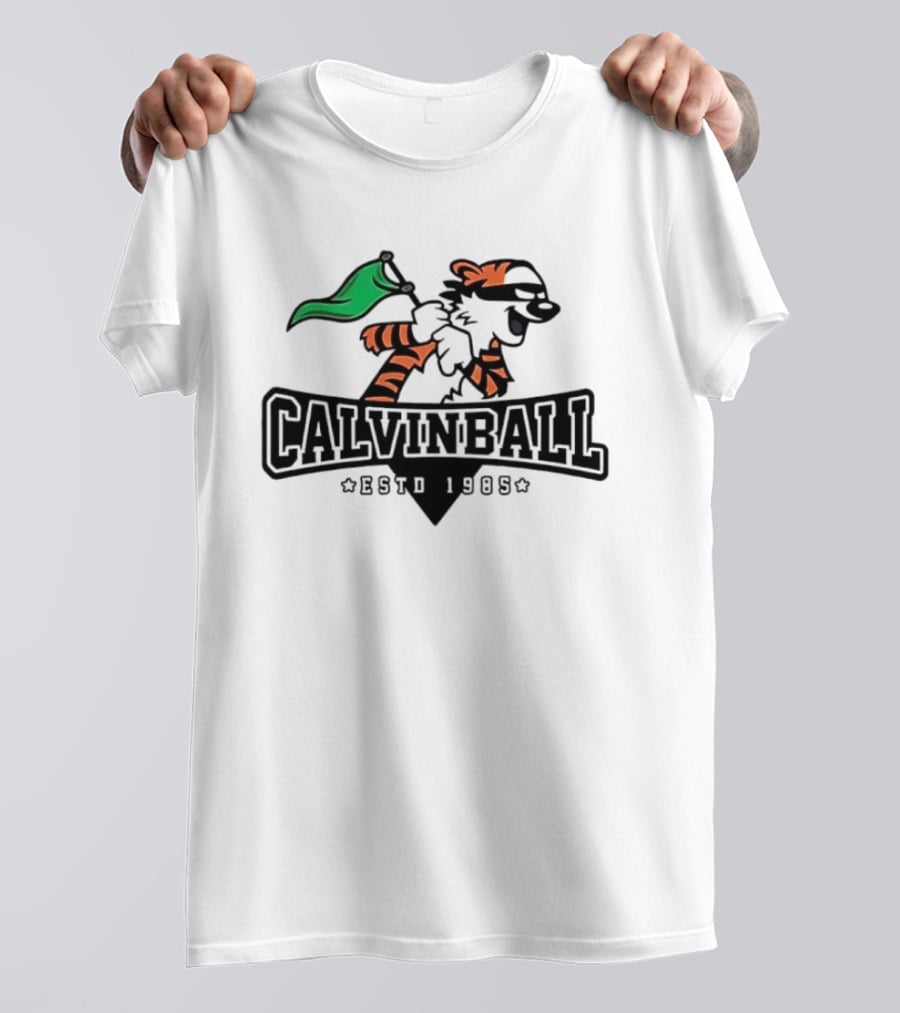 Calvinball Estd 1985 Cartoon Character Playing Sports With Green Flag T-Shirt