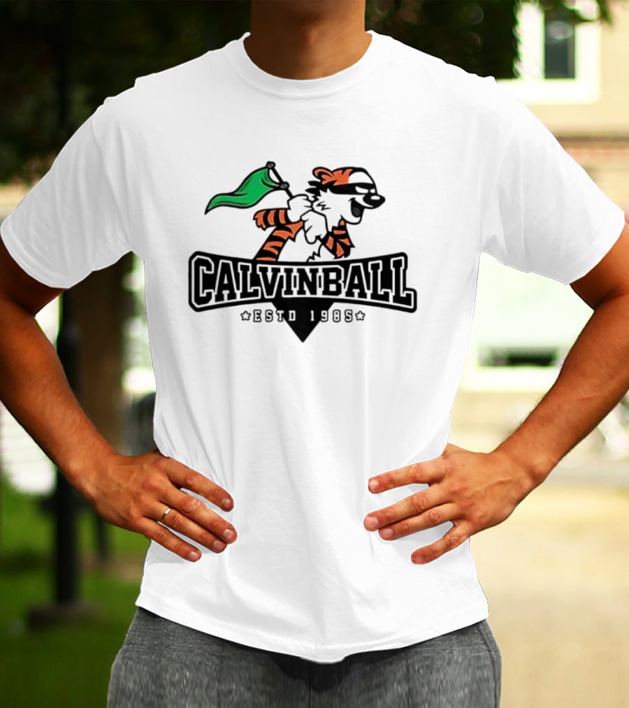 Calvinball Estd 1985 Cartoon Character Playing Sports With Green Flag T-Shirt