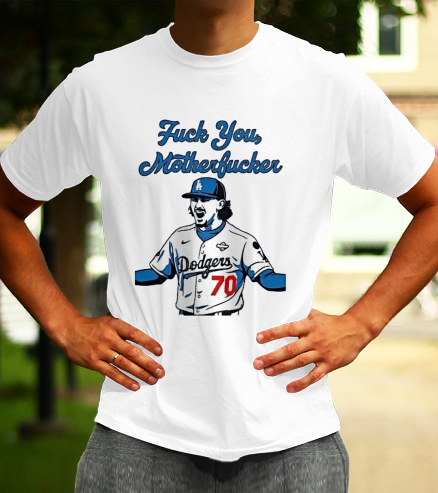 La Dodgers Justin Wrobleski 70 Baseball T-Shirt
