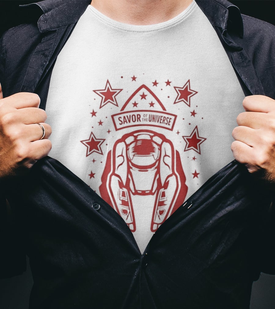 Savor Space Helmet Astronaut Starry Universe Adventure T-Shirt