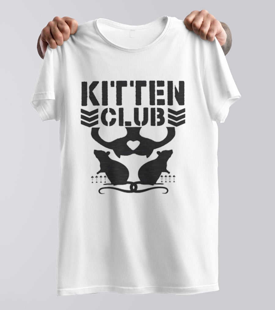 Kitten Club Distressed Pet Lover Cats With Heart T-Shirt