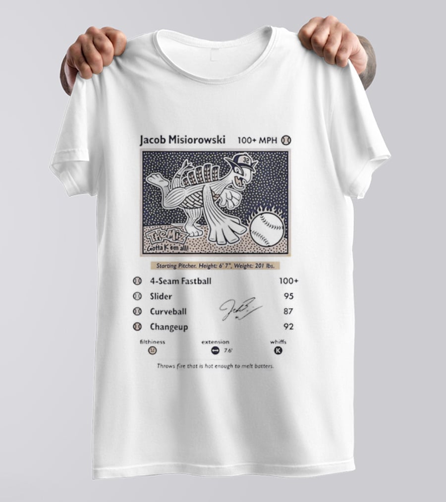 Jacob Misiorowski Milwaukee Brewers Baseball The Miz Gotta K Em All Pokémon Card Style 2026 T-Shirt
