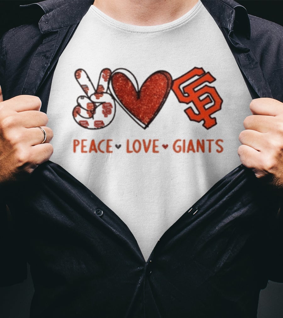Peace Love Giants San Francisco Baseball Team T-Shirt