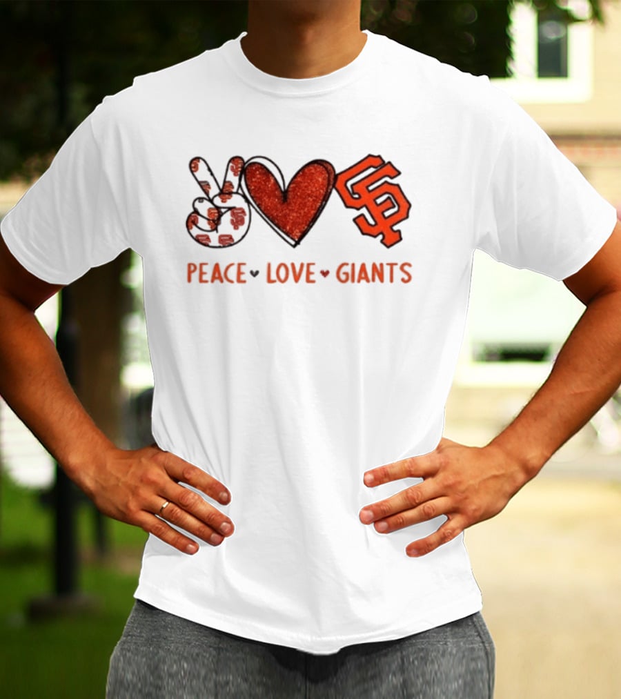 Peace Love Giants San Francisco Baseball Team T-Shirt