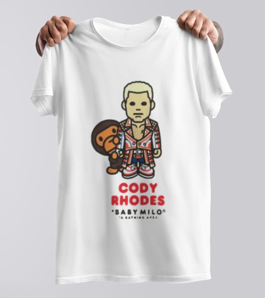 Cody Rhodes Baby Milo Wrestling Mens White Wwe Collaboration T-Shirt