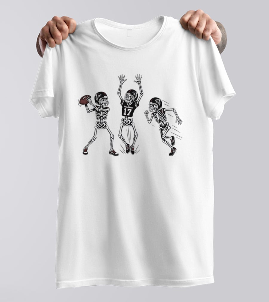 Zachariah Branch 17 Atlanta Falcons Skeleton Football Players T-Shirt
