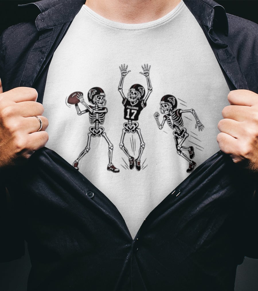 Zachariah Branch 17 Atlanta Falcons Skeleton Football Players T-Shirt