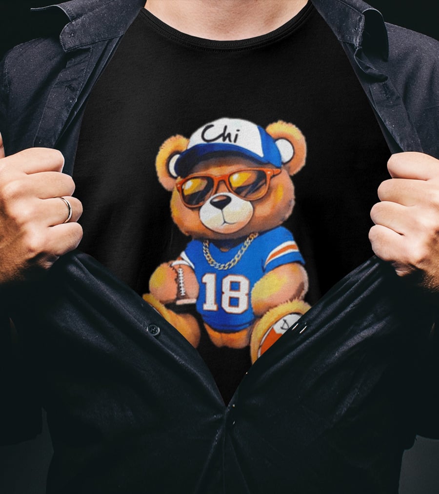 Bear Down Chi 18 Teddy Bear Football Fan Gear T-Shirt