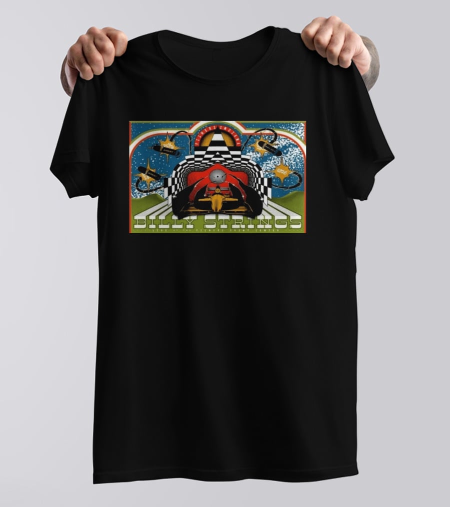Billy Strings Live Fishers Event Center Aug 6 8 2026 Checkerboard Tunnel Race Car Aesthetic T-Shirt
