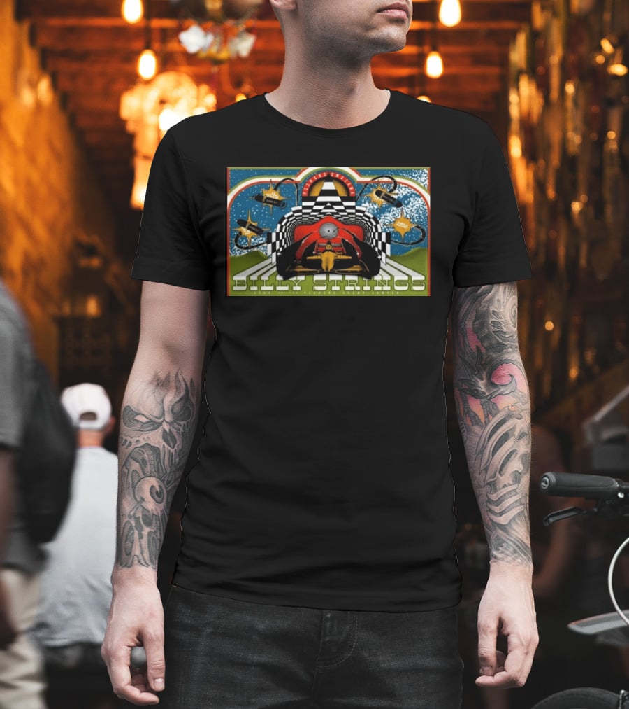 Billy Strings Live Fishers Event Center Aug 6 8 2026 Checkerboard Tunnel Race Car Aesthetic T-Shirt