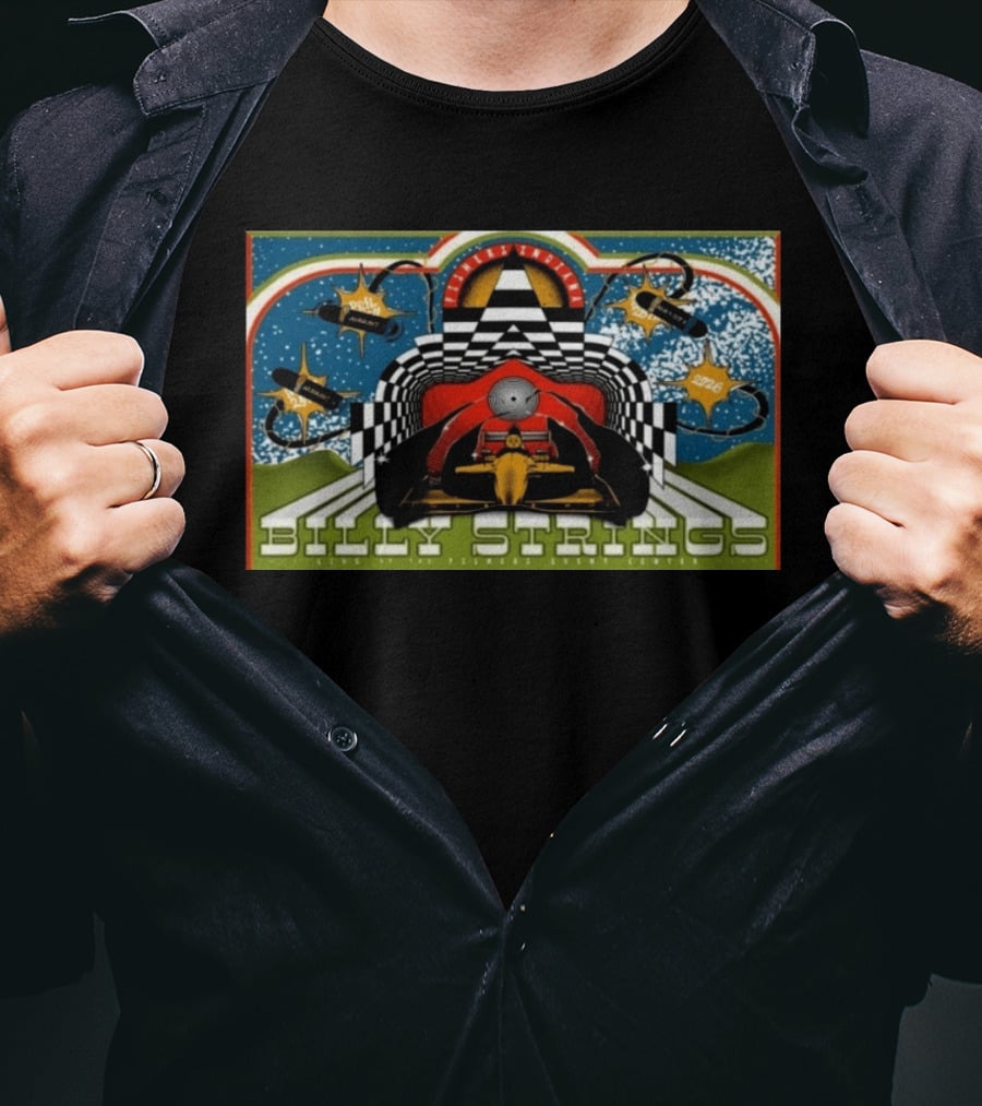 Billy Strings Live Fishers Event Center Aug 6 8 2026 Checkerboard Tunnel Race Car Aesthetic T-Shirt